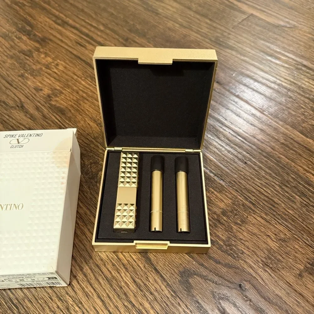 Valentino  Spike Buttery Matte Refillable Lipstick Trio and Clutch Set